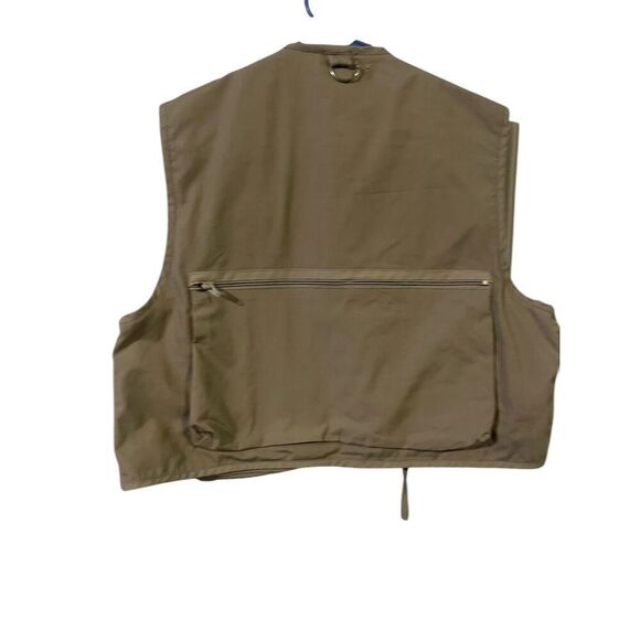 Vintage Woodfield Mens Beige Cargo Pockets Fishing Vest Size Medium - Picture 2 of 9